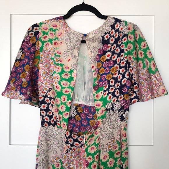 Floral Midi Dress with Open Back and slits - Picture 6 of 11